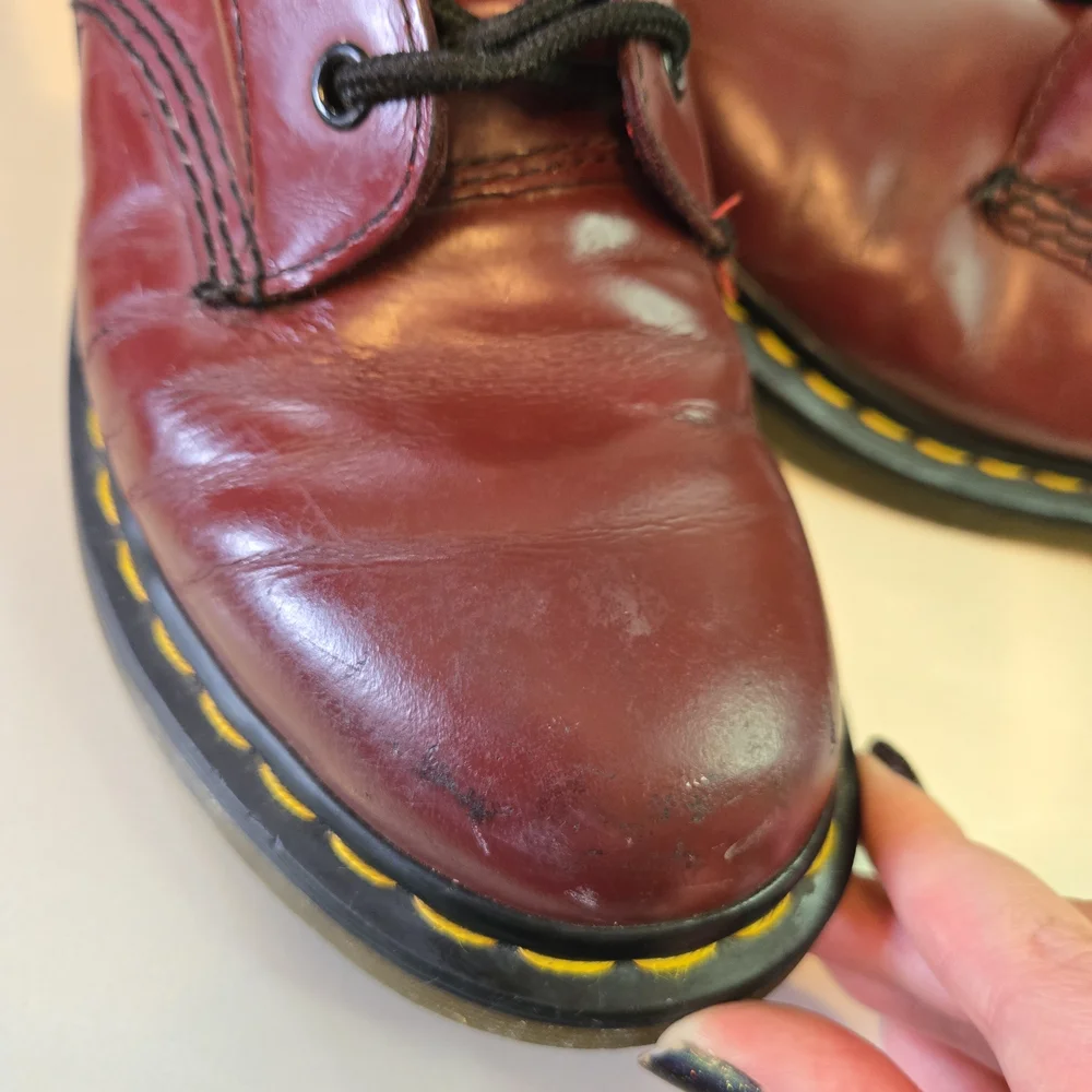 Dr. Martens Doc Martens Burgundy Leather 1460 Grunge Combat Boots 8 11821 - Picture 12 of 16